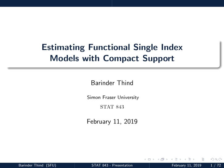 Functional Single Index Models — first page