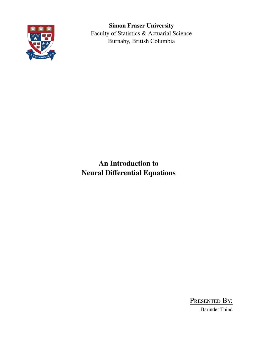 Neural Differential Equations — first page
